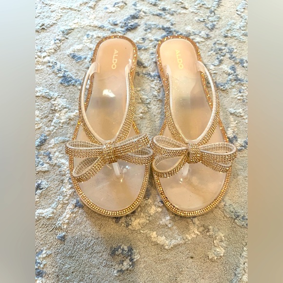 Aldo bling gold sandals size 8 - Picture 1 of 6